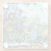 Tovenaar van Oz Art Glazen Onderzetter (Achterkant)