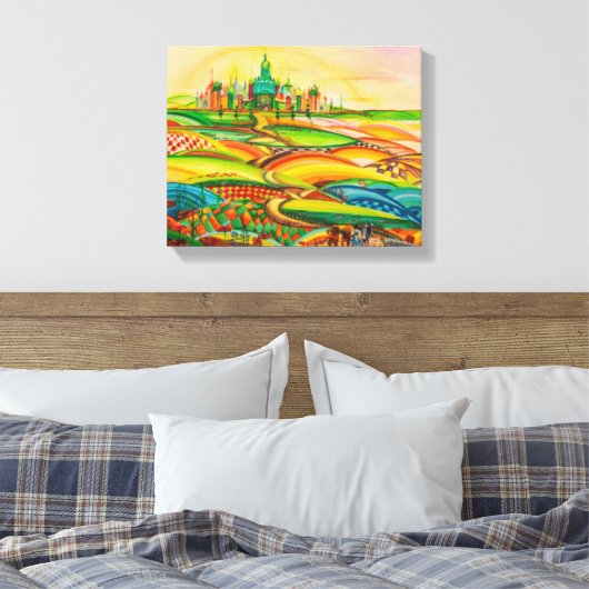 Tovenaar van Oz Art werk Canvas Afdruk (Insitu (Slaapkamer))
