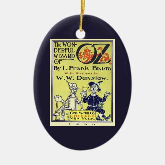  tovenaar van Oz Book Hoesje Art, titelpagina Keramisch Ornament (Voorkant)