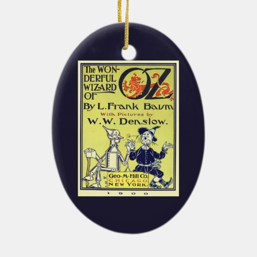  tovenaar van Oz Book Hoesje Art, titelpagina Keramisch Ornament (Achterkant)