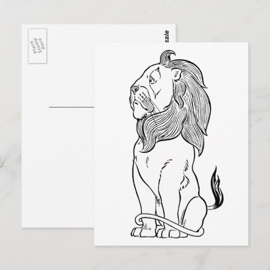 Tovenaar van Oz, Brave Cowarly Lion Briefkaart (Voorkant / Achterkant)
