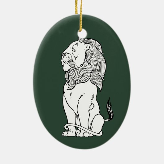  Tovenaar van Oz, Brave Cowarly Lion Keramisch Ornament (Achterkant)
