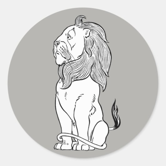  Tovenaar van Oz, Brave Cowarly Lion Ronde Sticker (Voorkant)