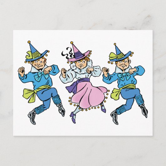  Tovenaar van Oz, Cute Dancing Munchkins! Briefkaart (Voorkant)