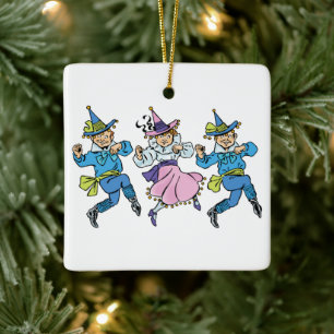  Tovenaar van Oz, Cute Dancing Munchkins! Keramisch Ornament
