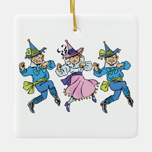  Tovenaar van Oz, Cute Dancing Munchkins! Keramisch Ornament (Voorkant)