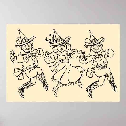  Tovenaar van Oz, Cute Dancing Munchkins! Poster (Voorkant)