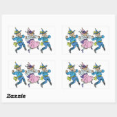  Tovenaar van Oz, Cute Dancing Munchkins! Rechthoekige Sticker (Vel)