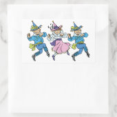  Tovenaar van Oz, Cute Dancing Munchkins! Rechthoekige Sticker (Tas)