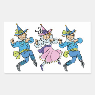 Tovenaar van Oz, Cute Dancing Munchkins! Rechthoekige Sticker