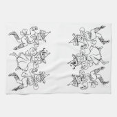  Tovenaar van Oz, Cute Dancing Munchkins! Theedoek (Horizontaal)