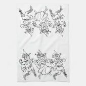  Tovenaar van Oz, Cute Dancing Munchkins! Theedoek (Verticaal)