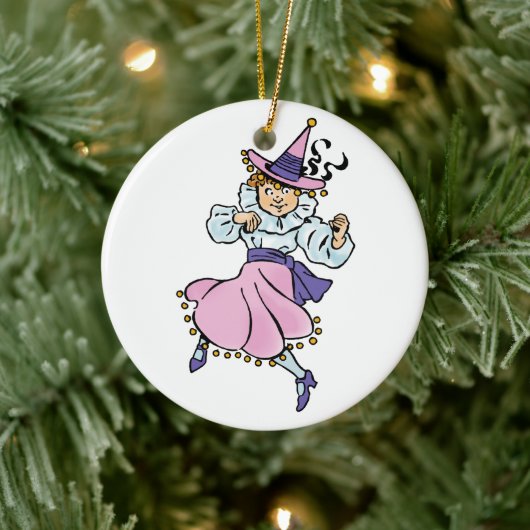 Tovenaar van Oz, Cute Dansling Girl Munchkin Keramisch Ornament (Boom)