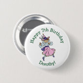 Tovenaar van Oz, Cute Dansling Girl Munchkin Ronde Button 5,7 Cm (Voorkant /achterkant)