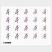 Tovenaar van Oz, Cute Dansling Girl Munchkin Ronde Sticker (Vel)