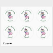  Tovenaar van Oz, Cute Dansling Girl Munchkin Ronde Sticker (Vel)