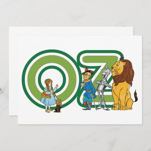 Tovenaar van Oz de Uitnodiging van Karakters (Voorkant / Achterkant)