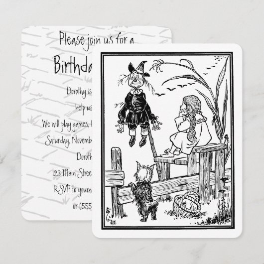  Tovenaar van Oz Dorothy Birthday Party Kaart (Voorkant / Achterkant)