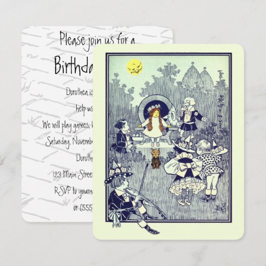 Tovenaar van Oz Dorothy Birthday Party Kaart (Voorkant / Achterkant)