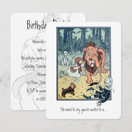  Tovenaar van Oz, Dorothy, Boy Birthday Party Kaart (Voorkant / Achterkant)
