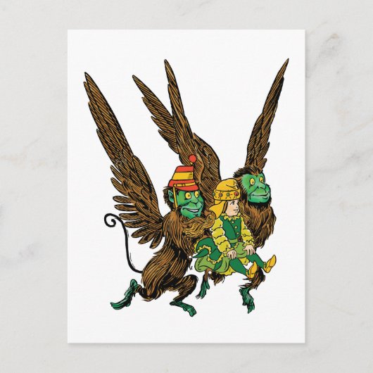  tovenaar van Oz, Dorothy, boze vliegende apen Briefkaart (Voorkant)