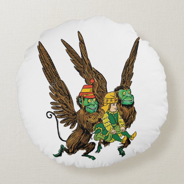  tovenaar van Oz, Dorothy, boze vliegende apen Rond Kussen (Achterkant)