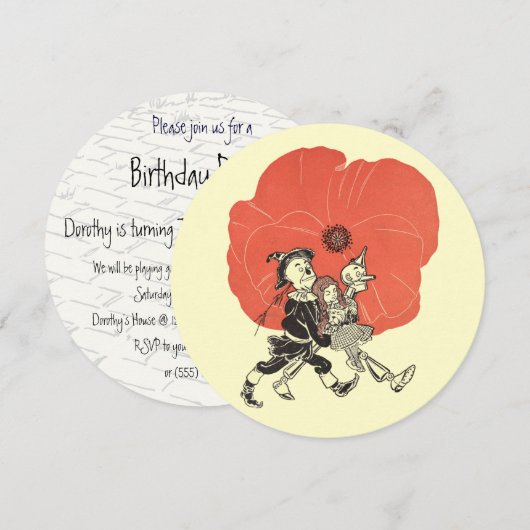  Tovenaar van Oz, Dorothy Child Birthday Party Kaart (Voorkant / Achterkant)