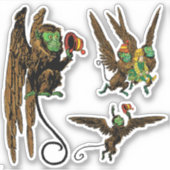 tovenaar van Oz, Dorothy en Flying Monkeys Sticker (Voorkant)