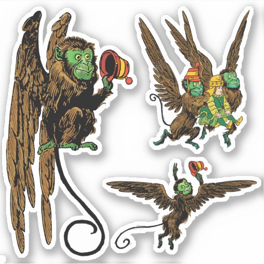 tovenaar van Oz, Dorothy en Flying Monkeys Sticker (Voorkant)
