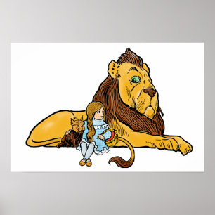 Tovenaar van Oz, Dorothy en Toto met Leeuw vintage Poster