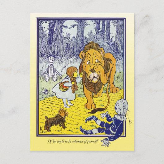 Tovenaar van Oz: Dorothy ontmoet de laffe Lion Briefkaart (Voorkant)