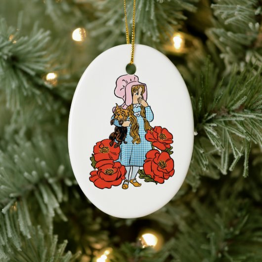  tovenaar van Oz, Dorothy, Red Poppy Flowers Keramisch Ornament (Boom)