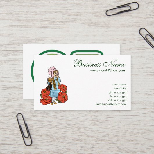  tovenaar van Oz, Dorothy, Red Poppy Flowers Visitekaartje (Voorkant / Achterkant in situ)