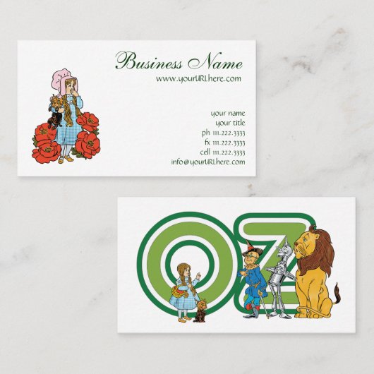  tovenaar van Oz, Dorothy, Red Poppy Flowers Visitekaartje (Voorkant / Achterkant)