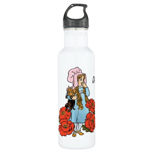  tovenaar van Oz, Dorothy, Red Poppy Flowers Waterfles (Voorkant)