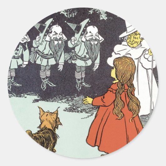  Tovenaar van Oz Dorothy Toto Glinda Munchkins Ronde Sticker (Voorkant)