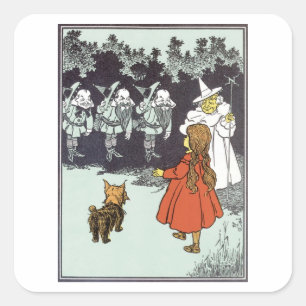Tovenaar van Oz Dorothy Toto Glinda Munchkins uit Vierkante Sticker