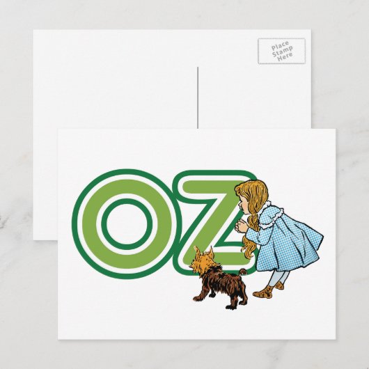  tovenaar van Oz Dorothy Toto met grote letters Briefkaart (Voorkant / Achterkant)