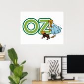  tovenaar van Oz Dorothy Toto met grote letters Poster (Thuiskantoor)