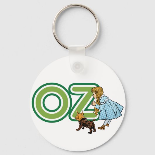  tovenaar van Oz Dorothy Toto met grote letters Sleutelhanger (Achterkant)