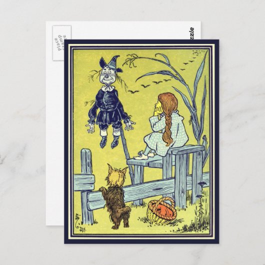  tovenaar van Oz, Dorothy Toto ontmoeten Scarecrow Briefkaart (Voorkant / Achterkant)