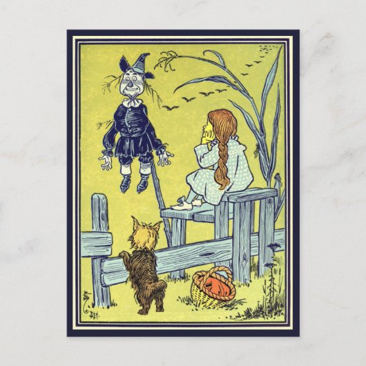 tovenaar van Oz, Dorothy Toto ontmoeten Scarecrow Briefkaart (Voorkant)