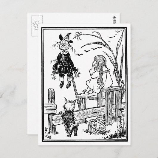 tovenaar van Oz, Dorothy Toto ontmoeten Scarecrow Briefkaart (Voorkant / Achterkant)