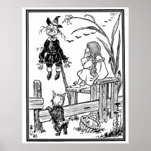  tovenaar van Oz, Dorothy Toto ontmoeten Scarecrow Poster