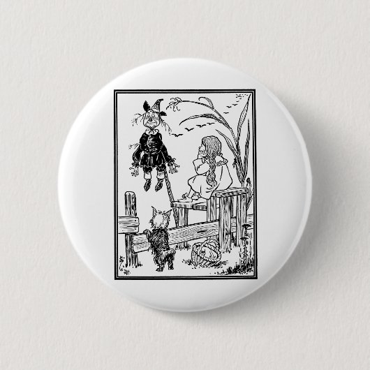 tovenaar van Oz, Dorothy Toto ontmoeten Scarecrow Ronde Button 5,7 Cm (Voorkant)