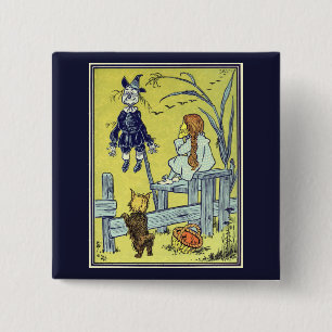 tovenaar van Oz, Dorothy Toto ontmoeten Scarecrow Vierkante Button 5,1 Cm
