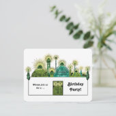 Tovenaar van Oz, Emerald City Birthday Party Kaart (Staand voorkant)