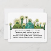 Tovenaar van Oz, Emerald City Birthday Party Kaart (Achterkant)