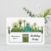  Tovenaar van Oz, Emerald City Birthday Party Kaart (Staand voorkant)