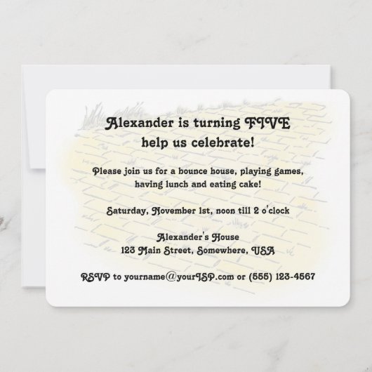 Tovenaar van Oz, Emerald City Birthday Party Kaart (Achterkant)